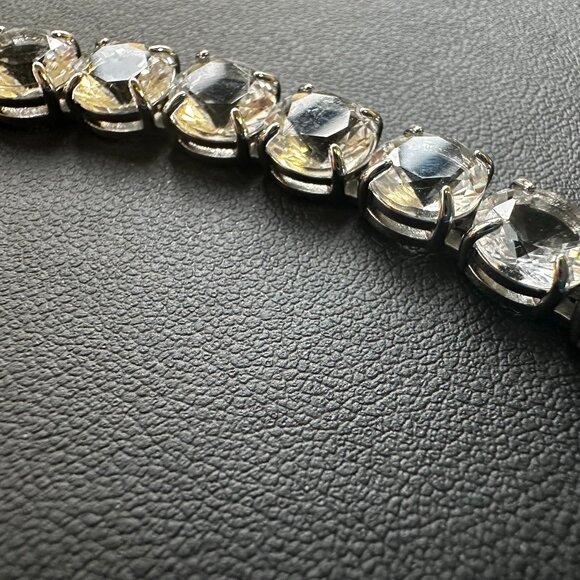 Clare V Stone Tennis Bracelet - Clear/Rhodium - Picture 7 of 8